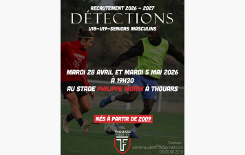 Inscrivez vous aux prochaines détections séniors