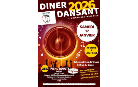 Le Thouars Foot 79 organise son dîner dansant